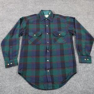 Vintage Northwest Territory Shirt Men S Green Plaid Flannel Acrylic 90s 14252